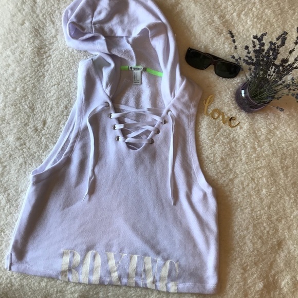 Forever 21 Active Lace-Up Boxing Hoodie Size Medium - Picture 2 of 5